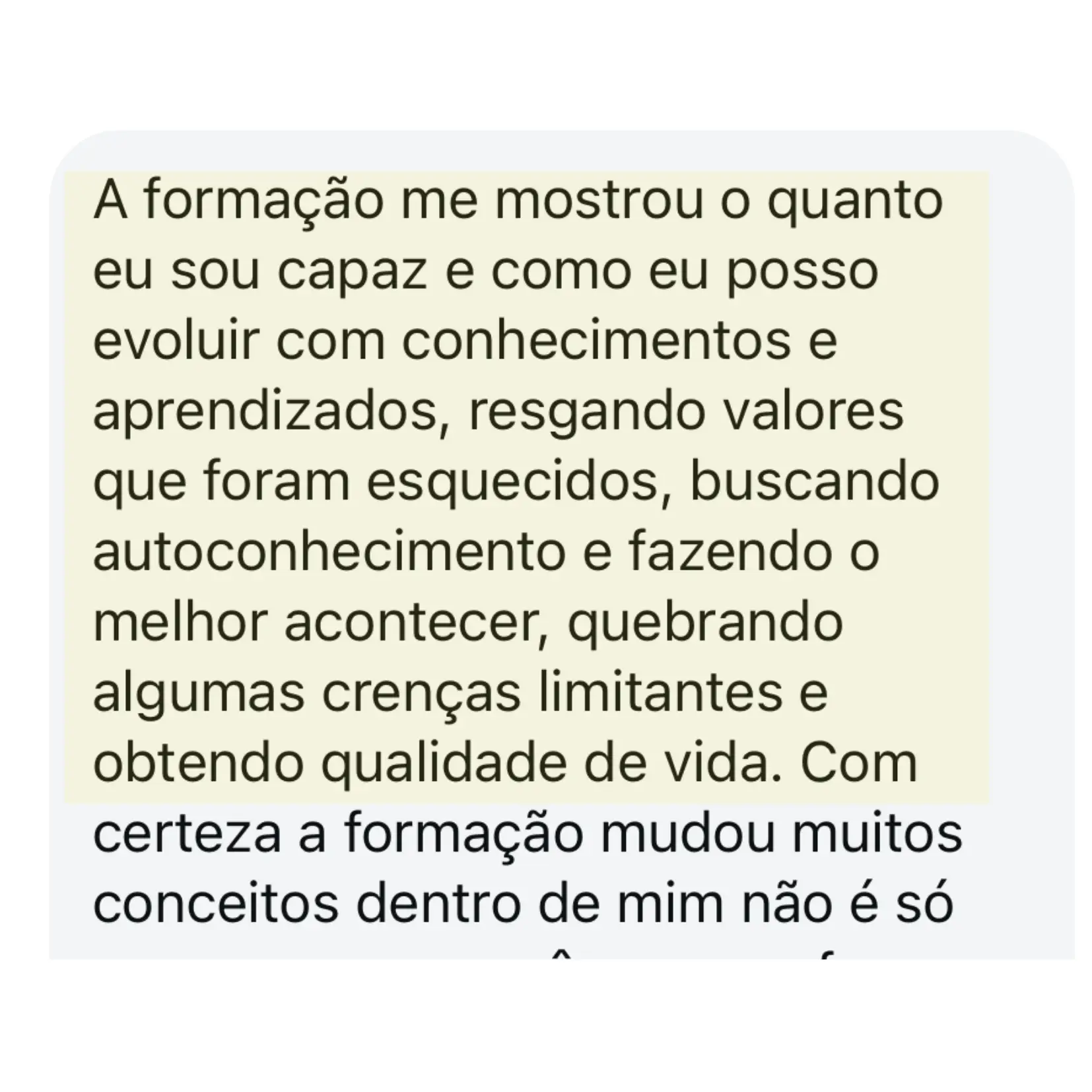 Depoimento de transformação 5